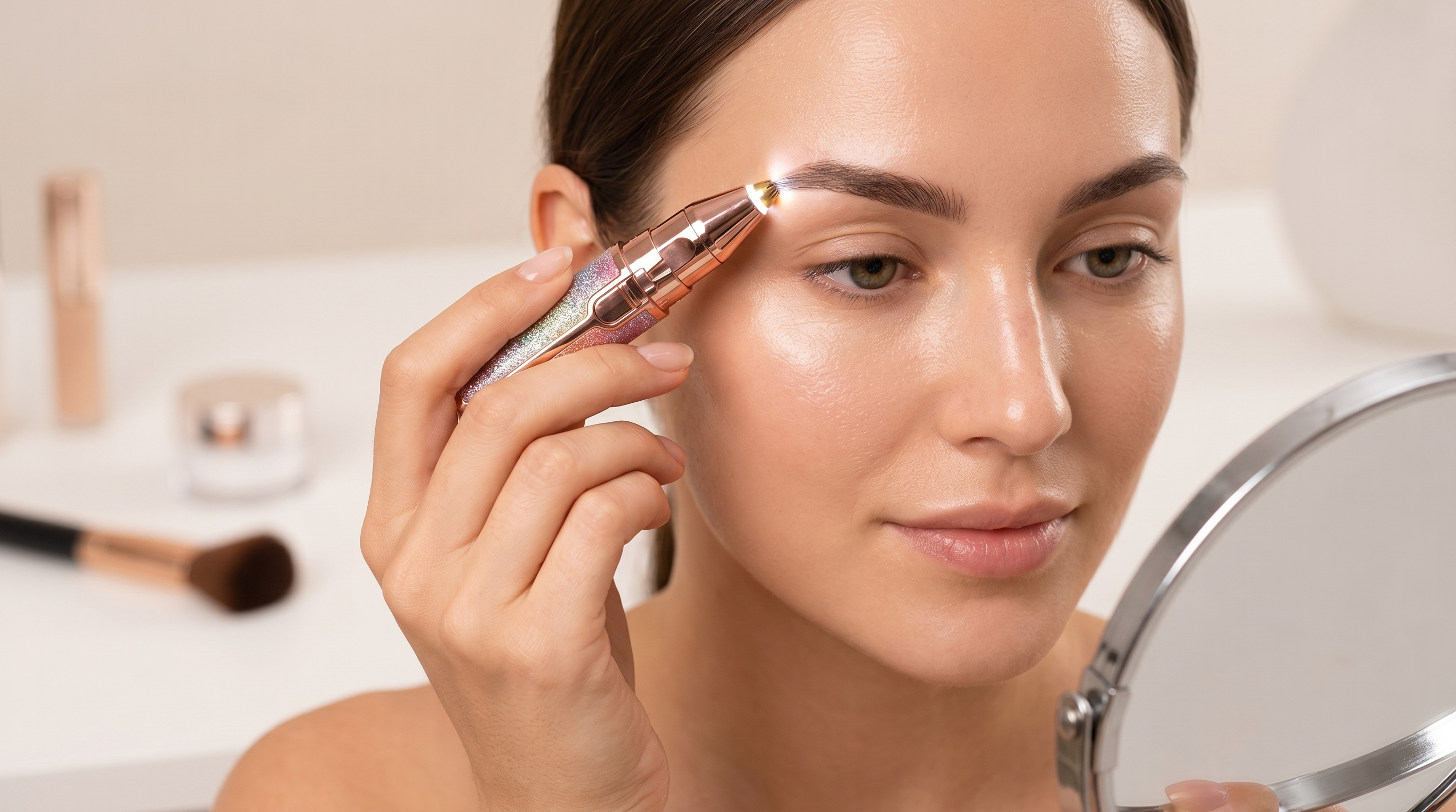 Depiladora facial 2 en 1 | Efecto purpurina